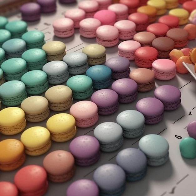 macarons color palette 3d render