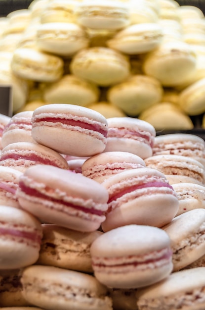 Macarons in a French pastry shop