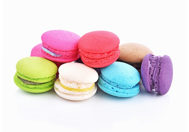 Macaroon dessert isolated on white background