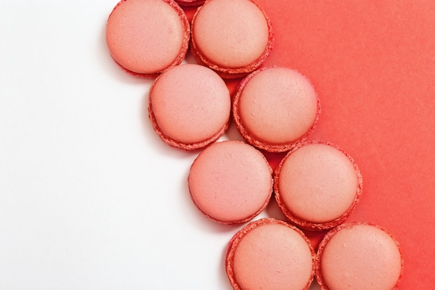 Macaroons cake, sweet macarons orange colored