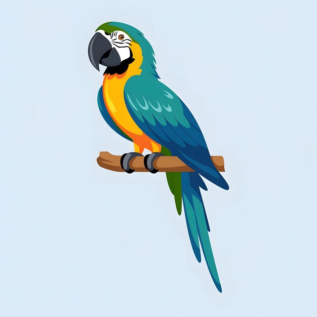 Photo macaw bird sit on a branch digital art