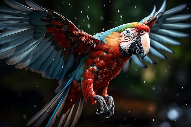 Macaw Parrot Big Blue Ara Ariana Generative AI