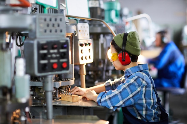 Machine operator at work