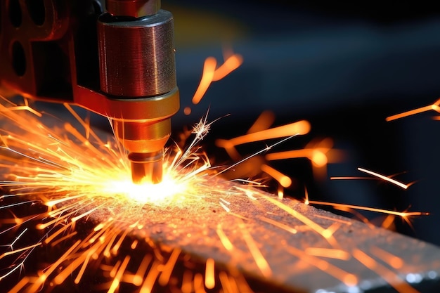 A machine with a flame being grinded on a piece of wood.