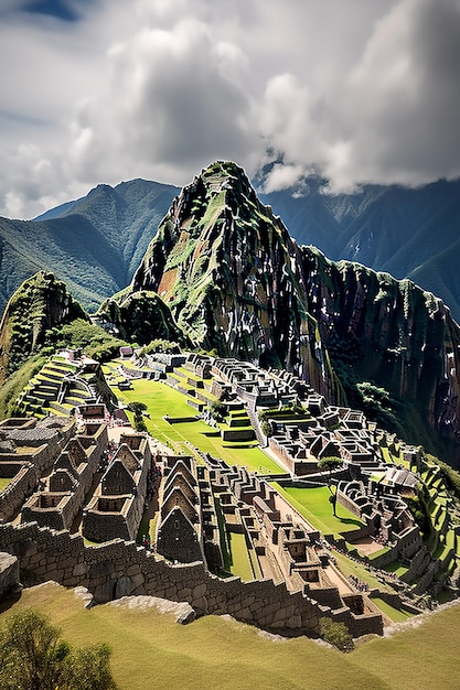 Machu picchu is a mountain village in peru.