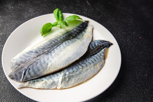 mackerel raw fish seafood cooking healthy meal food snack diet on the table copy space food