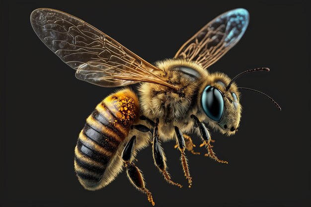 macro Beautiful Bee , Generative AI