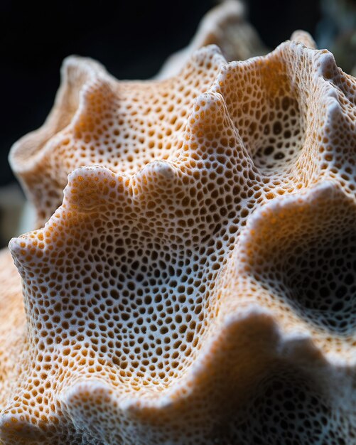 Photo macro of bumpy porous coral texture