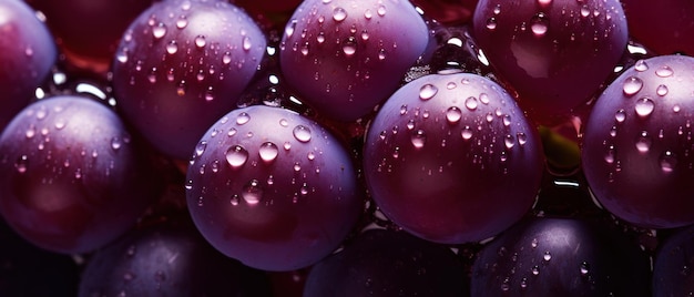 Macro capture of whole grapes highlighting their detailed and vibrant skin texture AI Generative