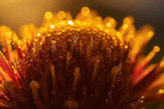 Macro closeup flower Daisy plant Generate Ai