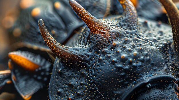 Photo macro closeup of a textured insect shell