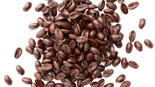 Macro of coffee beans group 3D Render