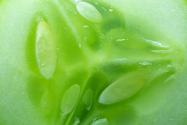 Macro CucumberFresh slice cucumber on white background