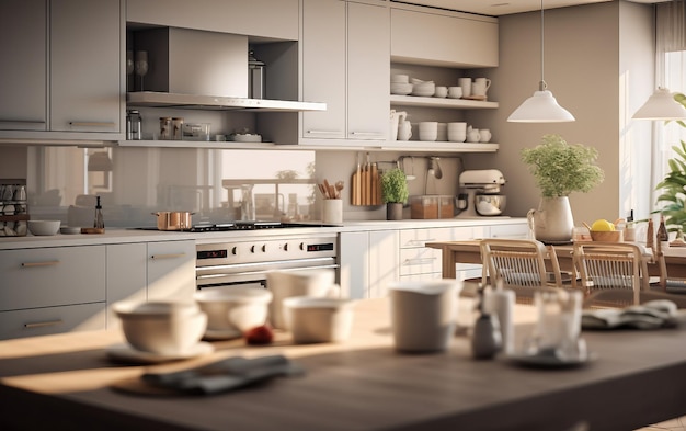 Macro Elegance Unveiled of Minimal Kitchen