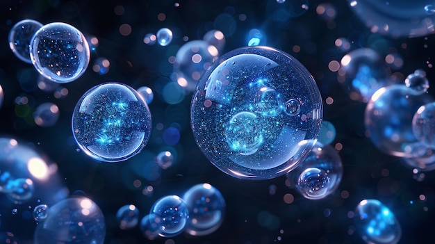 Macro Image of Water Bubbles Perfect for Elegant and Fresh Backgrounds