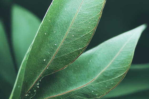 Macro of leaves of tropical plants Tropical green leaves background