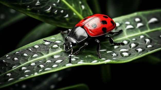 Macro Mastery Lilioceris lilii the Red Beetle Navigating Natures Tapestry