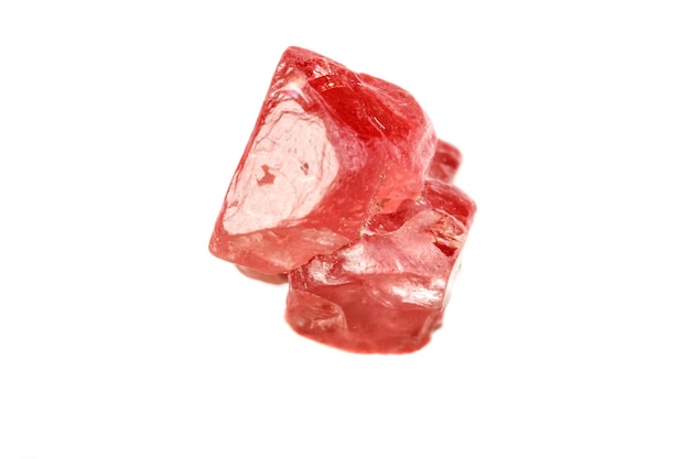 Macro mineral spinel stone on white background