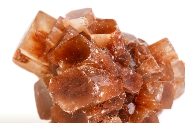 Macro mineral stone Aragonite on a black background