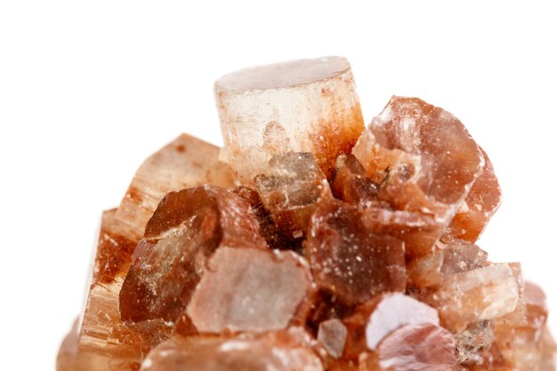 Macro mineral stone Aragonite on a black background