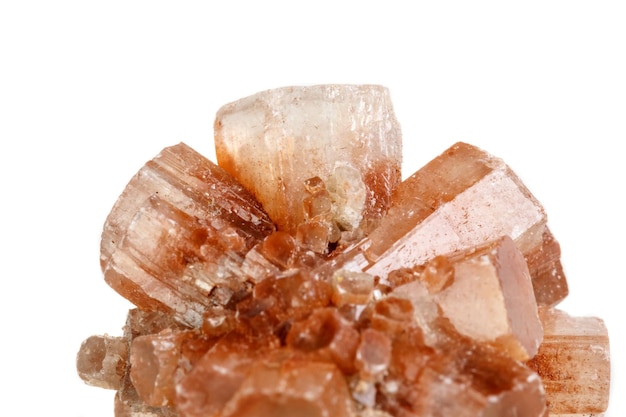 Macro mineral stone Aragonite on a black background