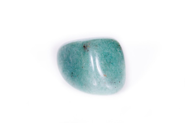 Macro mineral stone aventurine green on white background