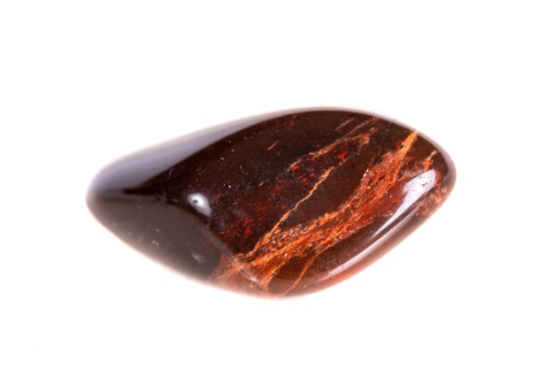 Macro mineral stone jasper on a white background