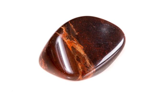 Macro mineral stone jasper on a white background