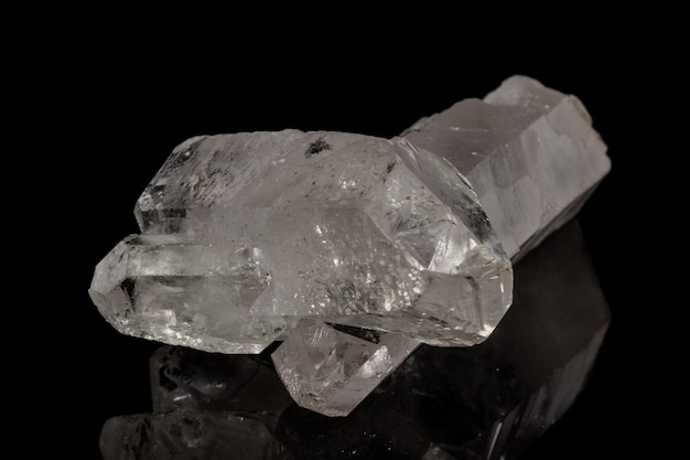 Macro mineral stone rhinestone on a black background