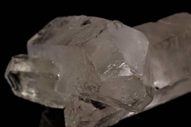 Macro mineral stone rhinestone on a black background