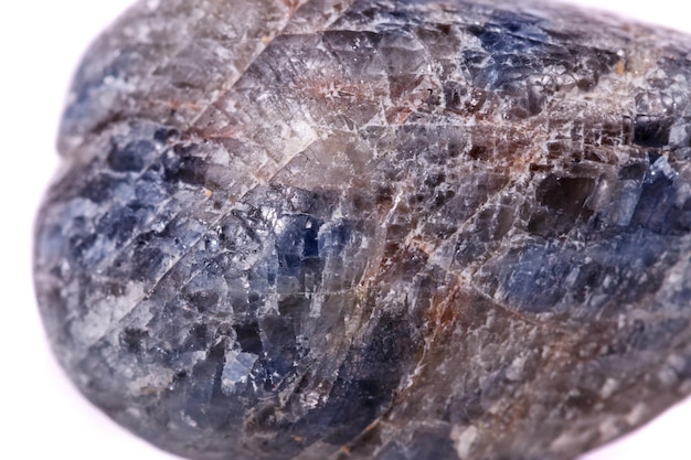 Macro mineral stone sapphire on white background