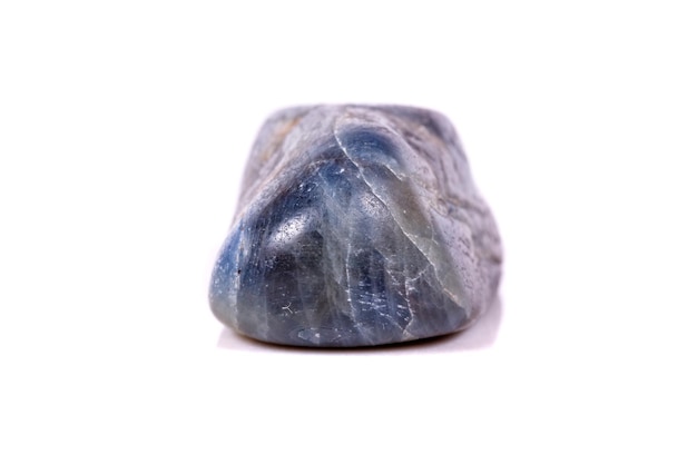 Macro mineral stone sapphire on white background