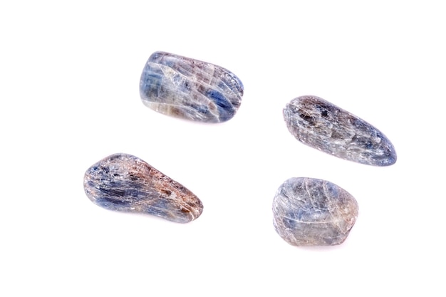 Macro mineral stone sapphire on white background