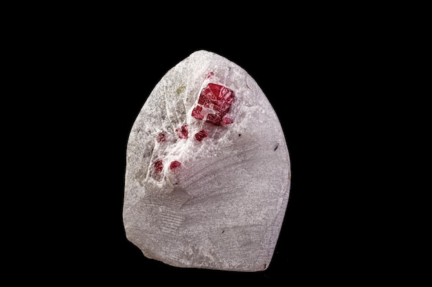 Macro mineral stone spinel black background