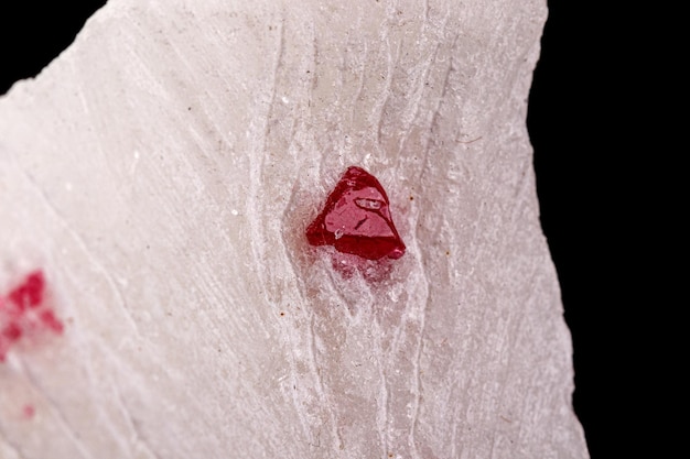 Macro mineral stone spinel black background