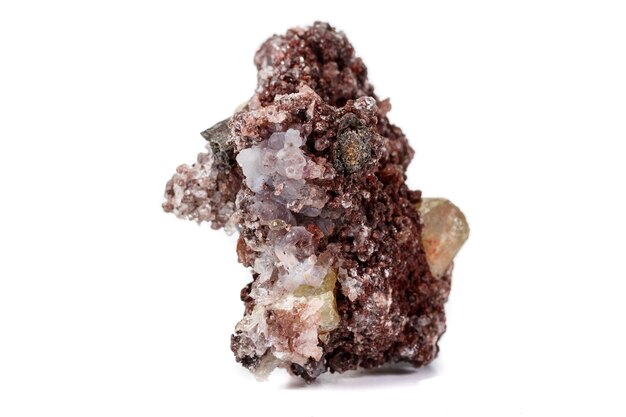 Macro mineral stonexAGolden Apatite on a white background