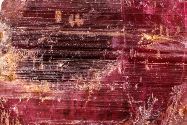 Macro mineral tourmaline stone on white background