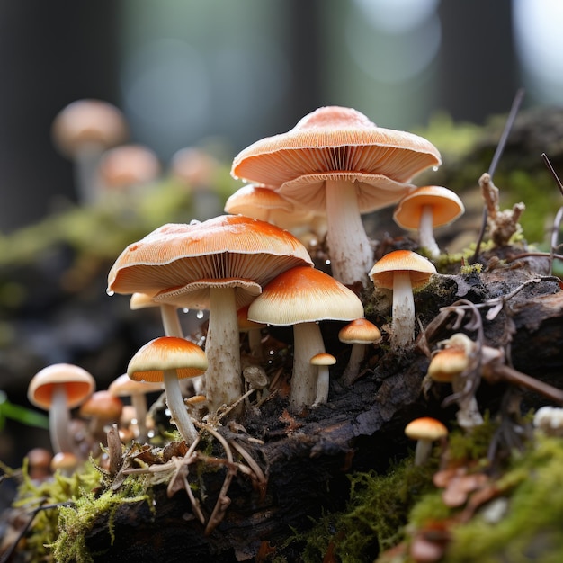 Macro Mushroom Cluster