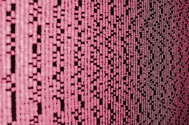 Macro of password selection on the monitor of the office computer The concept of hacking the protection Image toned in Viva Magenta color of the 2023 year