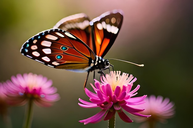 Macro photo of a butterfly on a flower