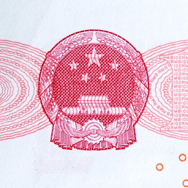 Macro photo of Chinese one hundred yuan bill