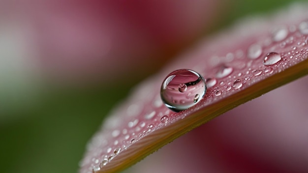 Photo macro photo of a drop of dew on a flower petal