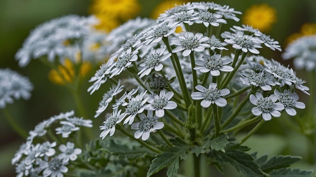 Macro Photo of Silver Ragwort Senecio cineraria CloseUp of Plant Leave