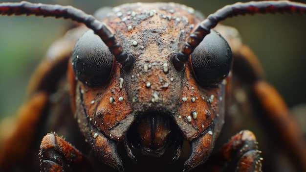 Macro Photography of a Beetles Head