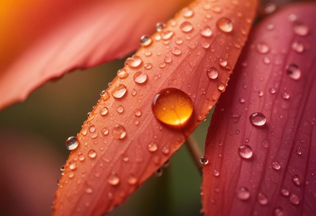 Photo macro photography of a flower with water drops capturing the intricate beauty and detail of nature