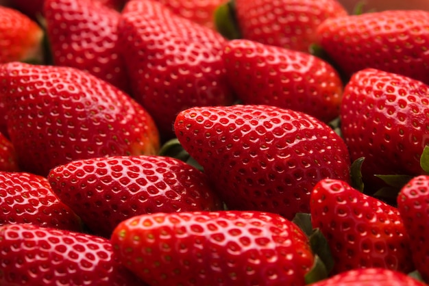 Macro photography of fresh strawberries