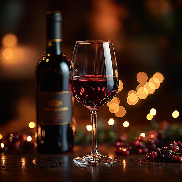 Macro Photography of Glowing Red Wine Glass in Luxurious Light