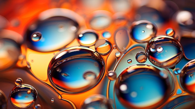 Macro Photography of Oil and Water