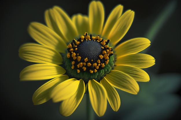 Macro photography of a perennial bloom39s yellow flower