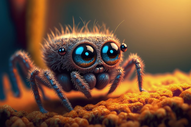 Macro photography of a spider